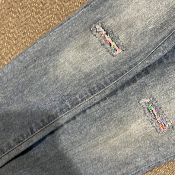 Cat & Jack Light Denim Jean,patches of color Sequins 5t & Little Mass Dark Denim - Picture 4 of 11